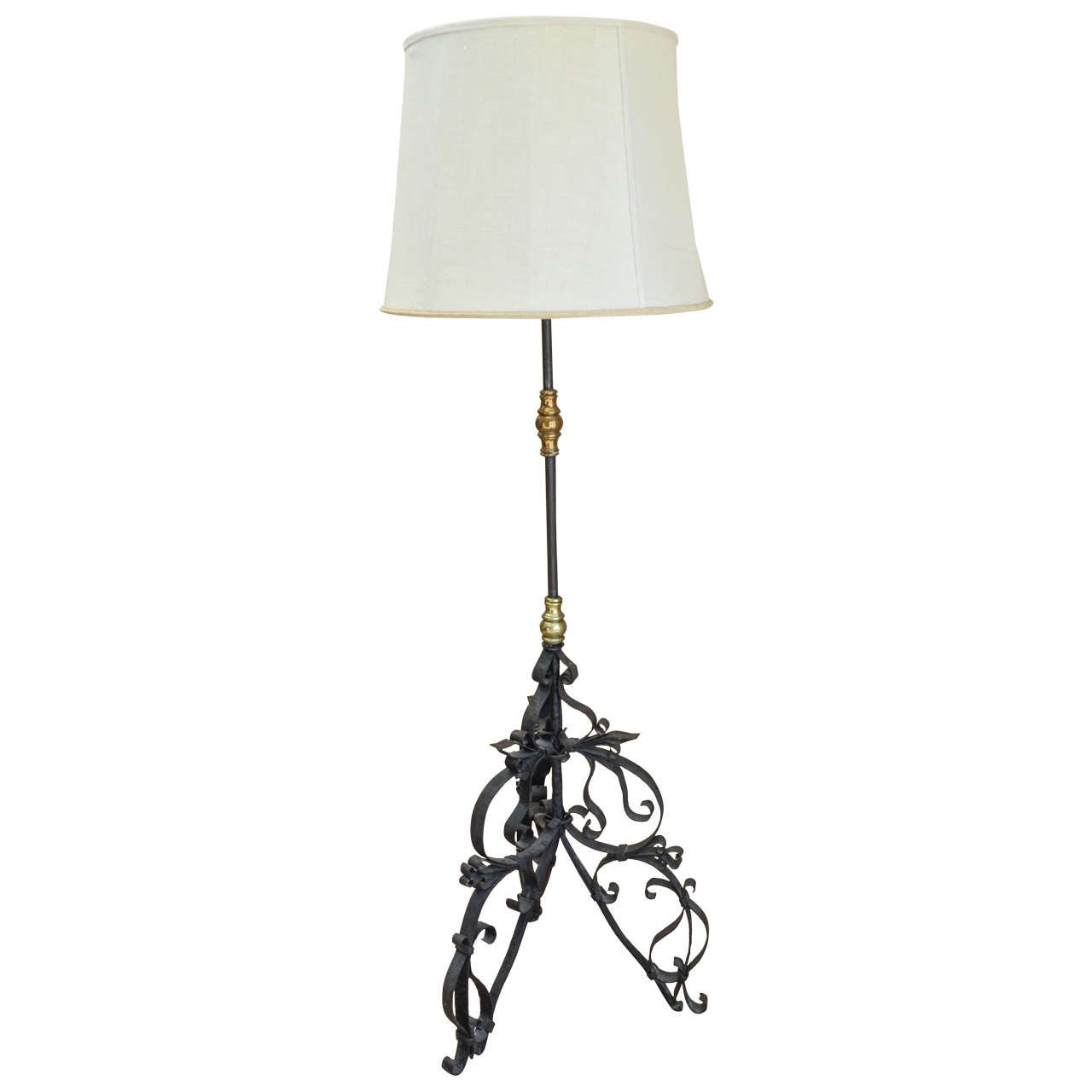 19th Century French Iron and Gilt Floor Lamp